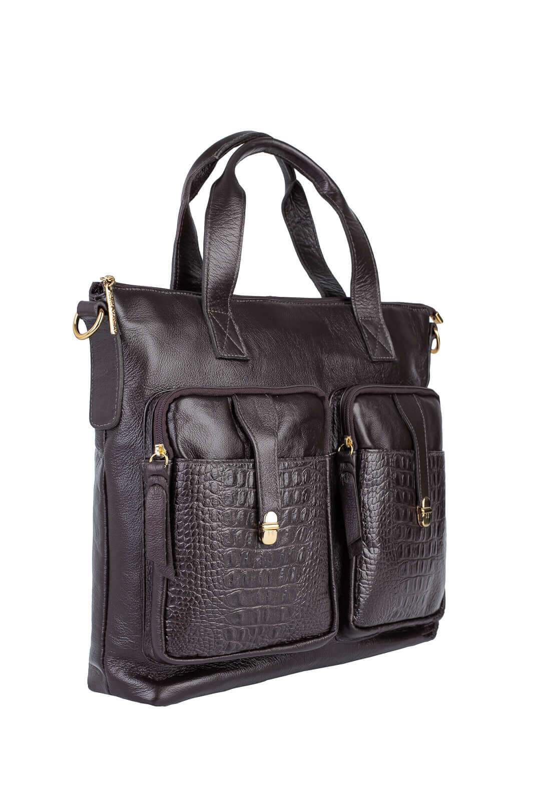 Bolsa/Pasta para notebook de couro croco Jaque - Enluaze