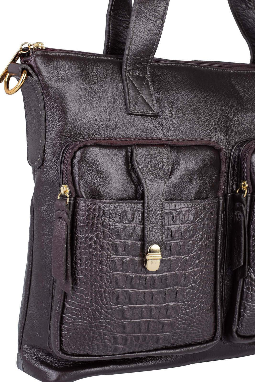 Bolsa/Pasta para notebook de couro croco Jaque - Enluaze