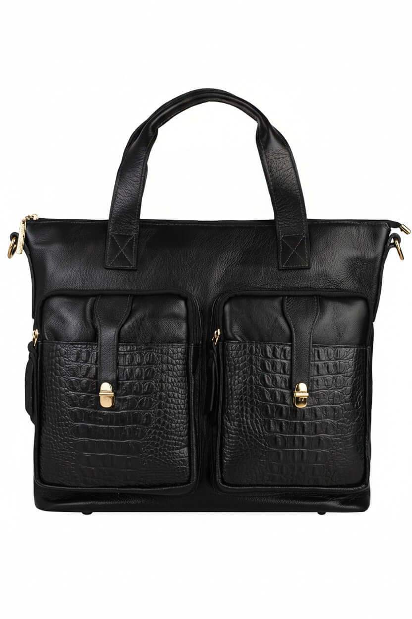 Bolsa/Pasta para notebook de couro croco Jaque - Enluaze