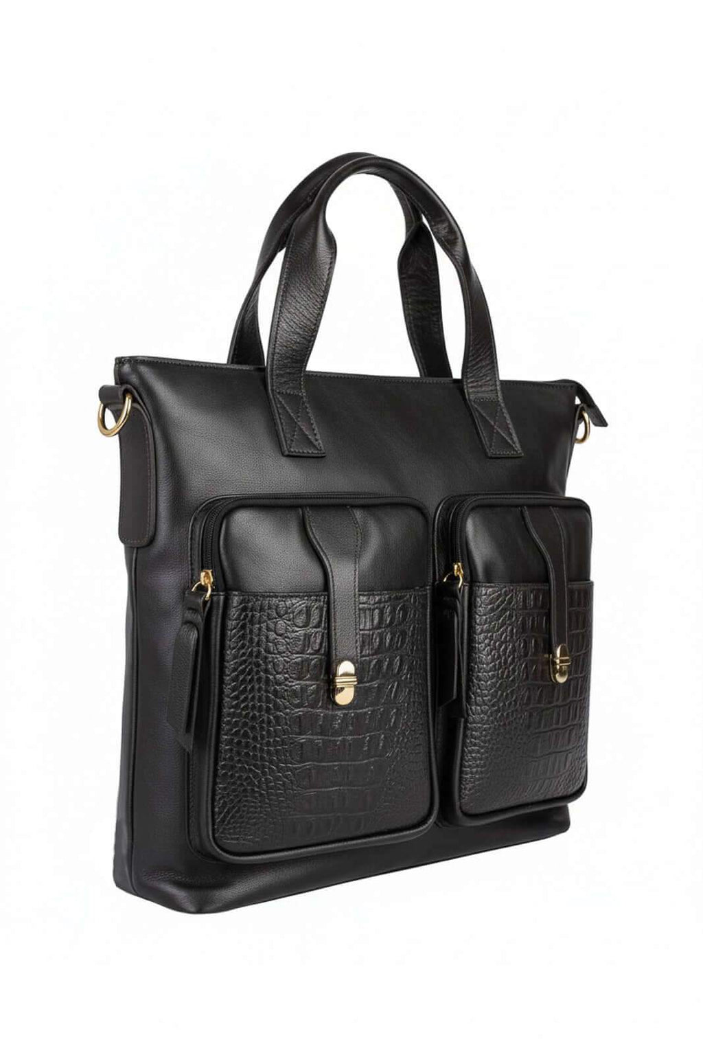 Bolsa/Pasta para notebook de couro croco Jaque - Enluaze