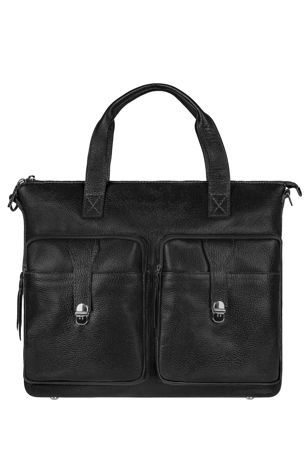 Bolsa/Pasta para notebook de couro liso metais grafite Jaque