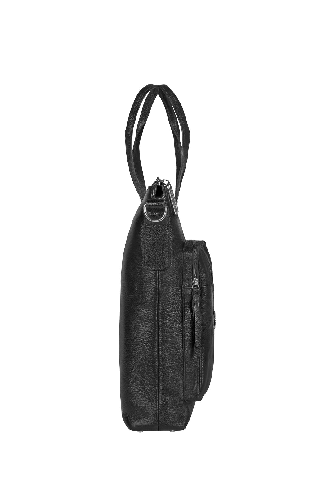 Bolsa/Pasta para notebook de couro liso metais grafite Jaque