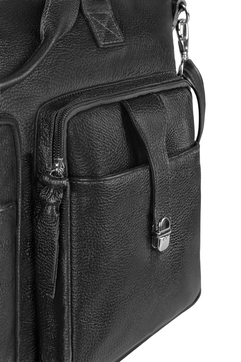 Bolsa/Pasta para notebook de couro liso metais grafite Jaque