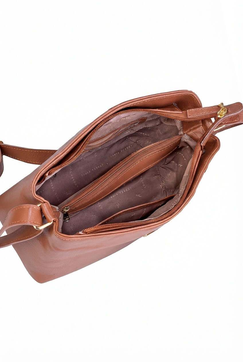 Bolsa de couro liso Evelyn - Enluaze