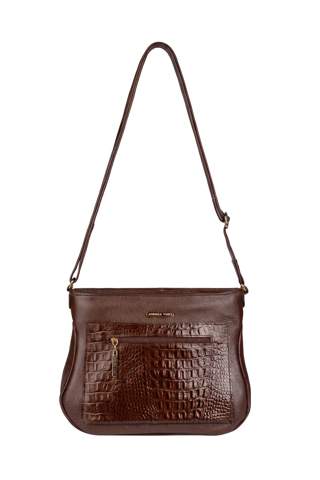 Bolsa feminina tiracolo de couro croco Maísa