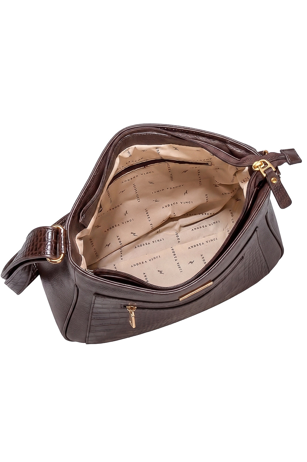 Bolsa feminina tiracolo de couro croco Maísa