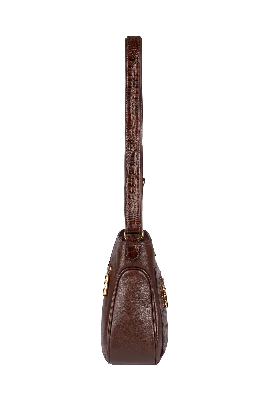 Bolsa feminina tiracolo de couro croco Maísa