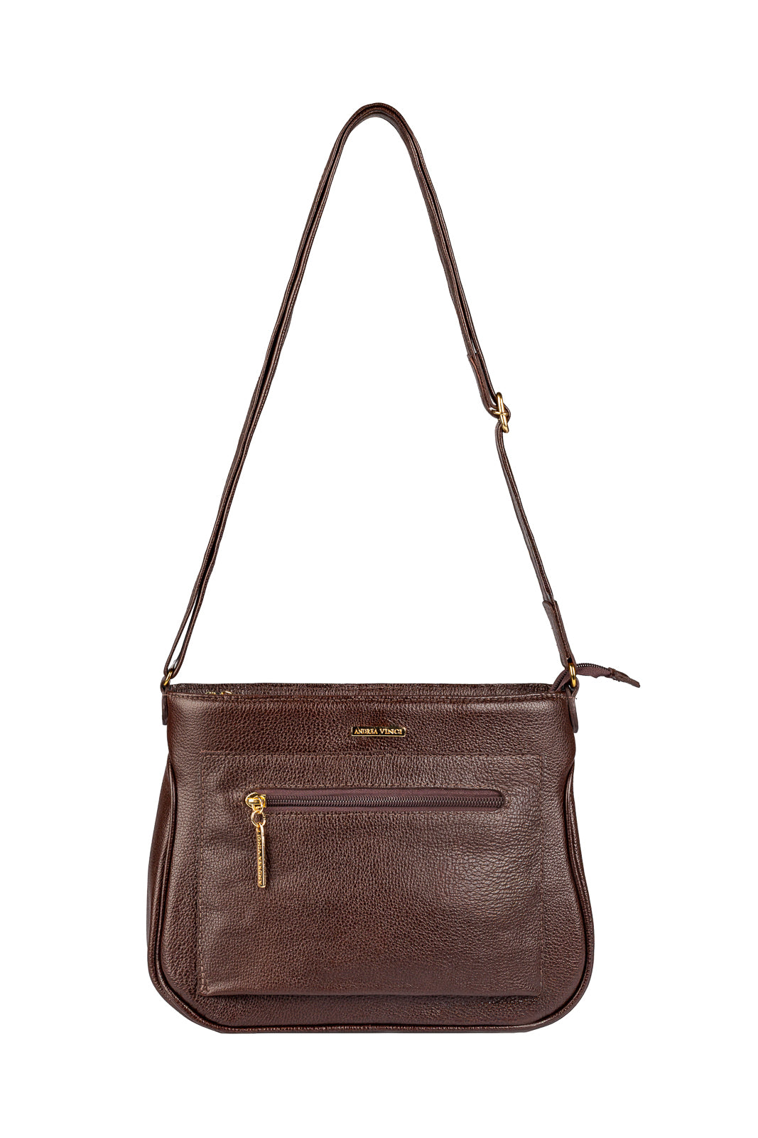 Bolsa feminina tiracolo de couro liso Maísa
