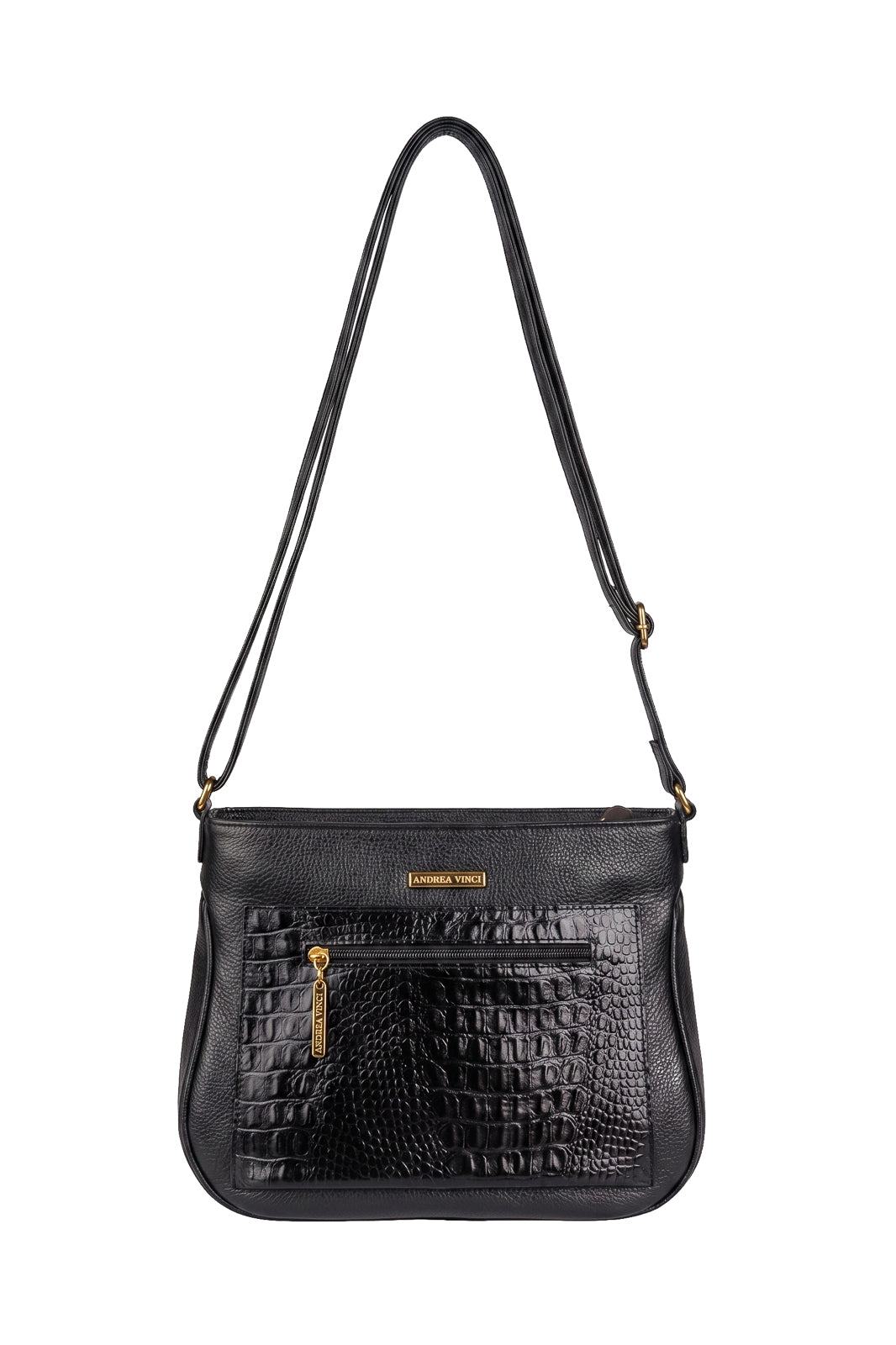 Bolsa feminina tiracolo de couro croco Maísa