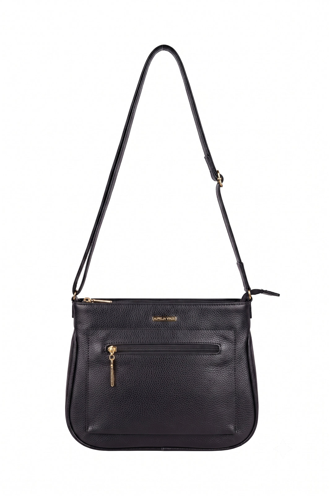 Bolsa feminina tiracolo de couro liso Maísa