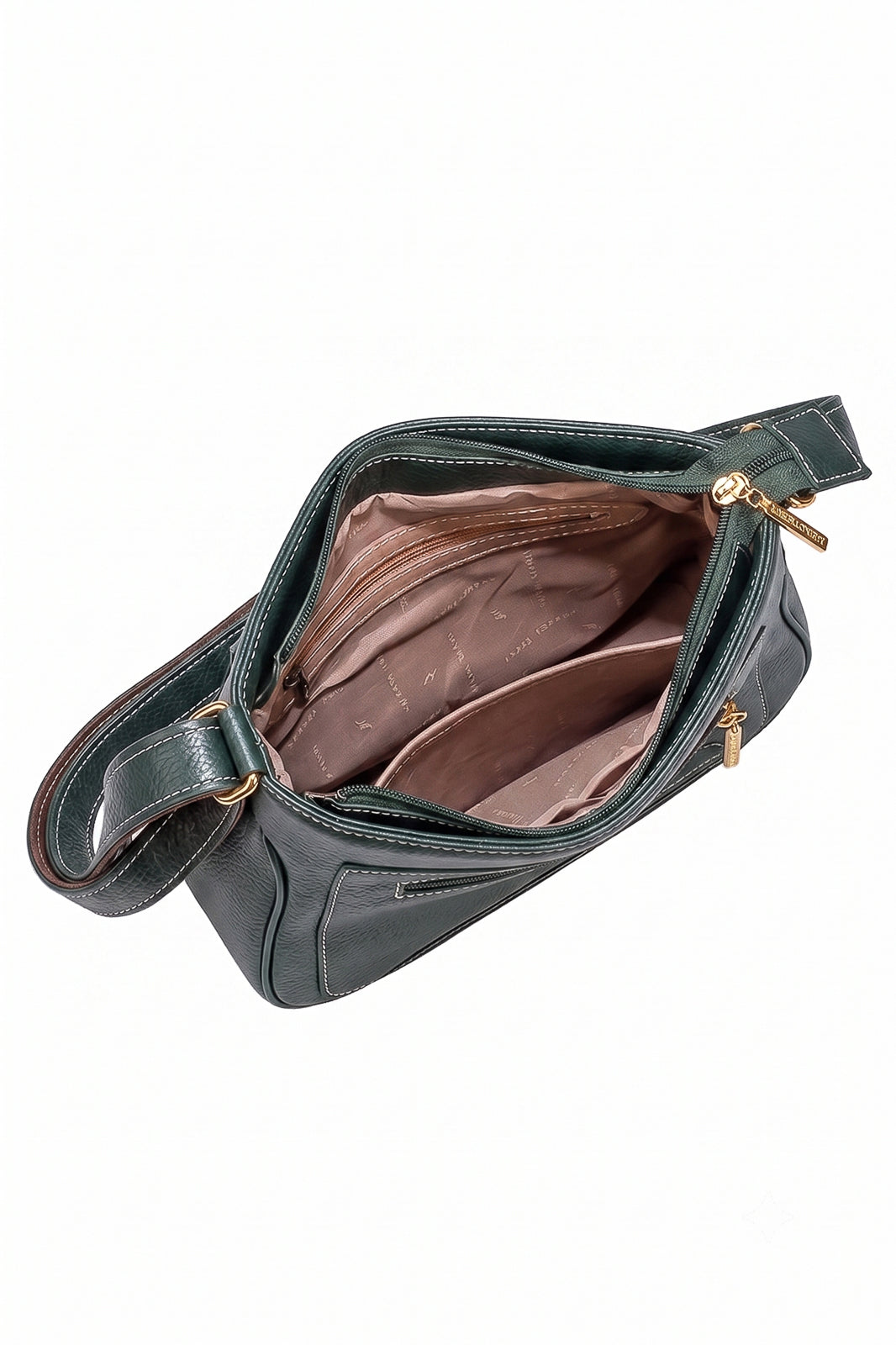 Bolsa feminina tiracolo de couro liso Maísa