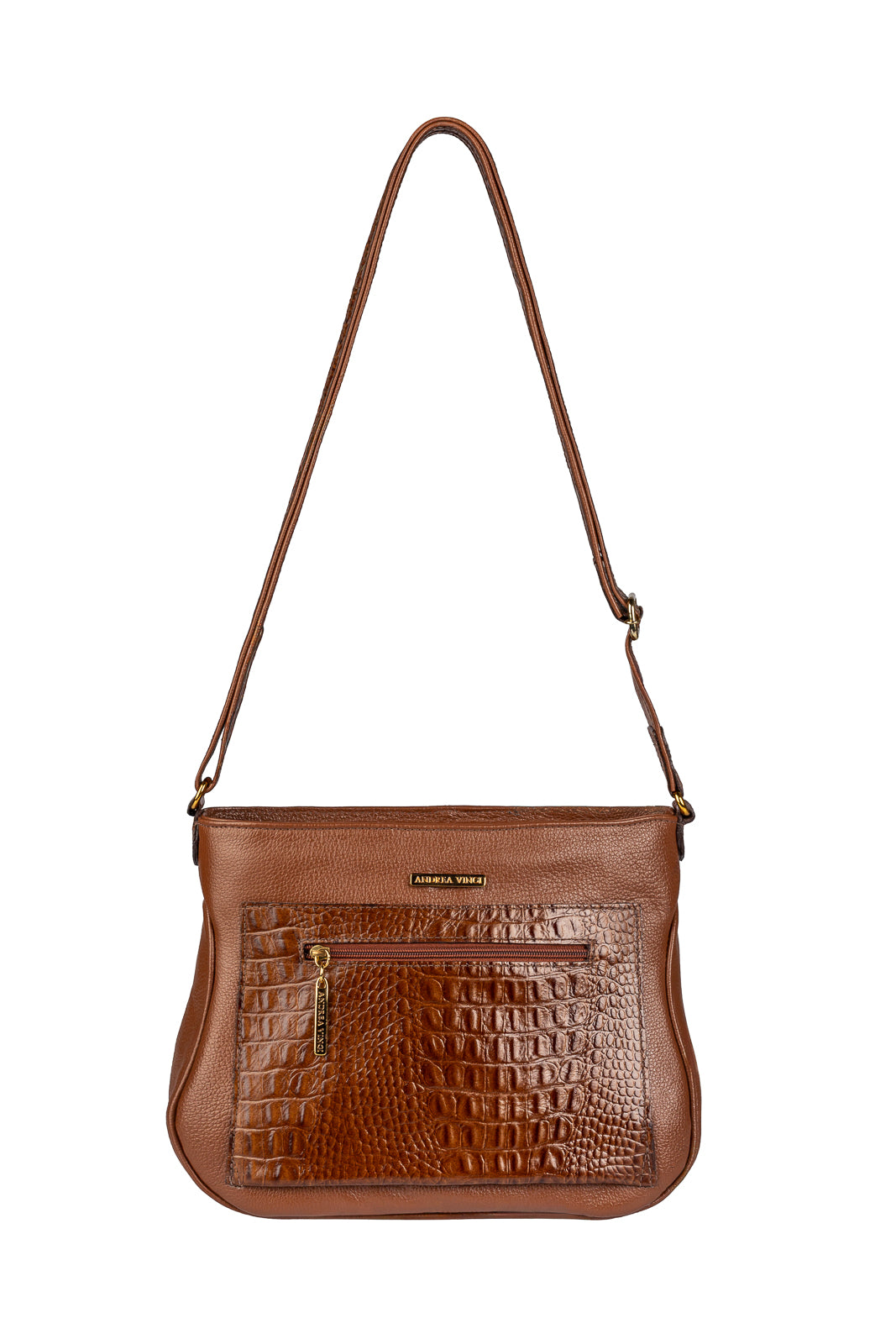 Bolsa feminina tiracolo de couro croco Maísa