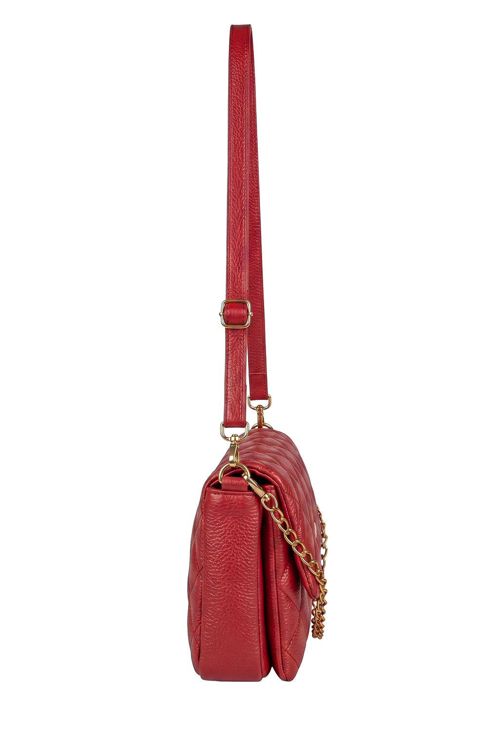Bolsa de couro com corrente matelassê Giulia