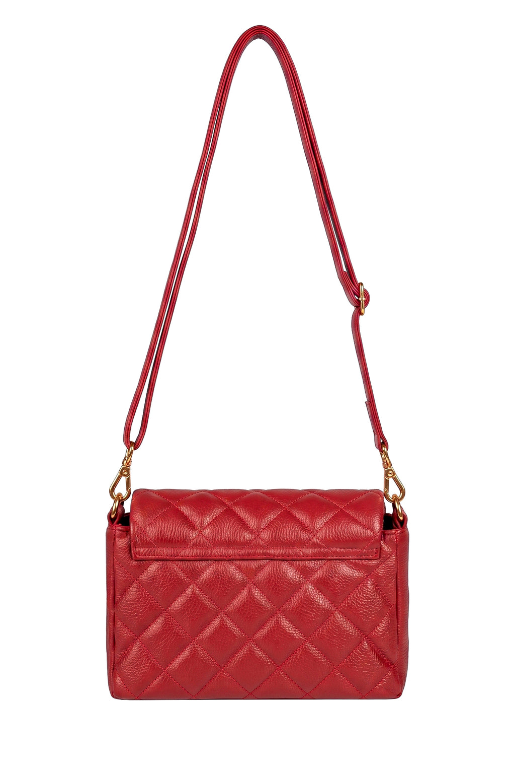 Bolsa de couro com corrente matelassê Giulia