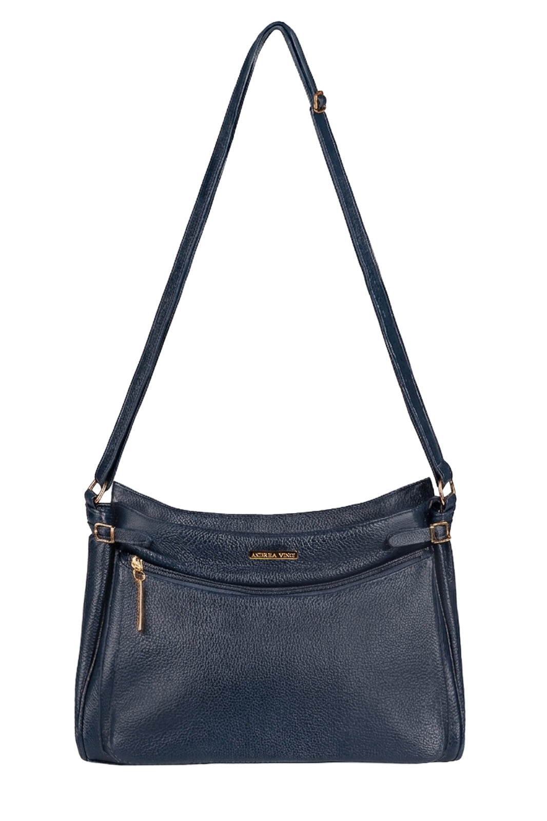 Bolsa tiracolo de couro liso Lorena