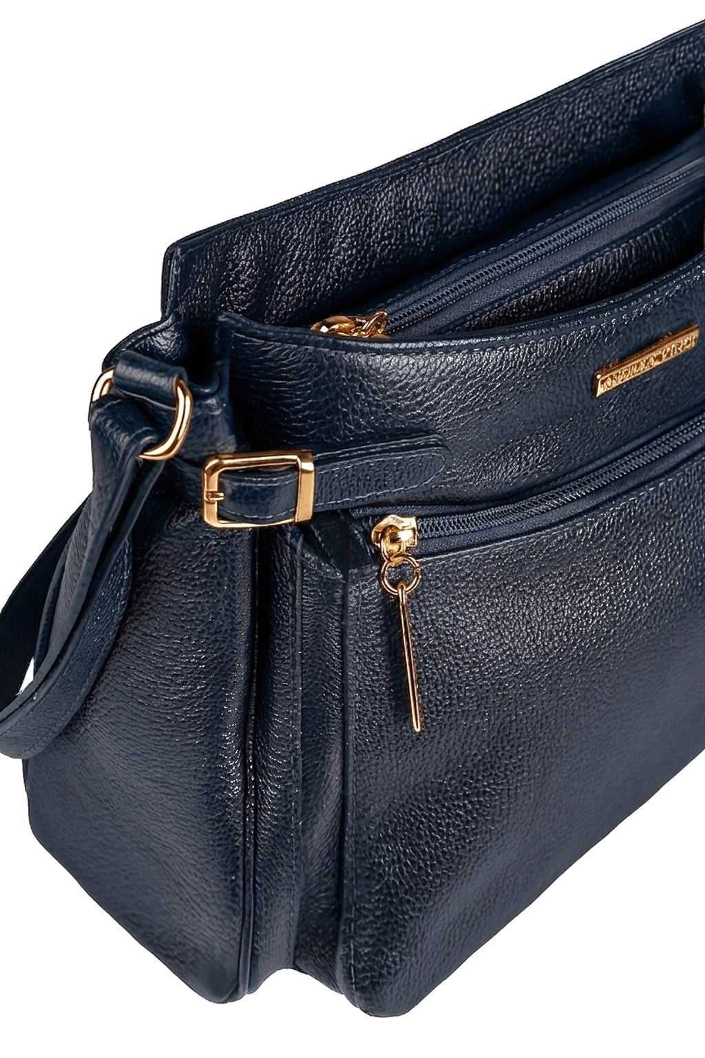 Bolsa tiracolo de couro liso Lorena