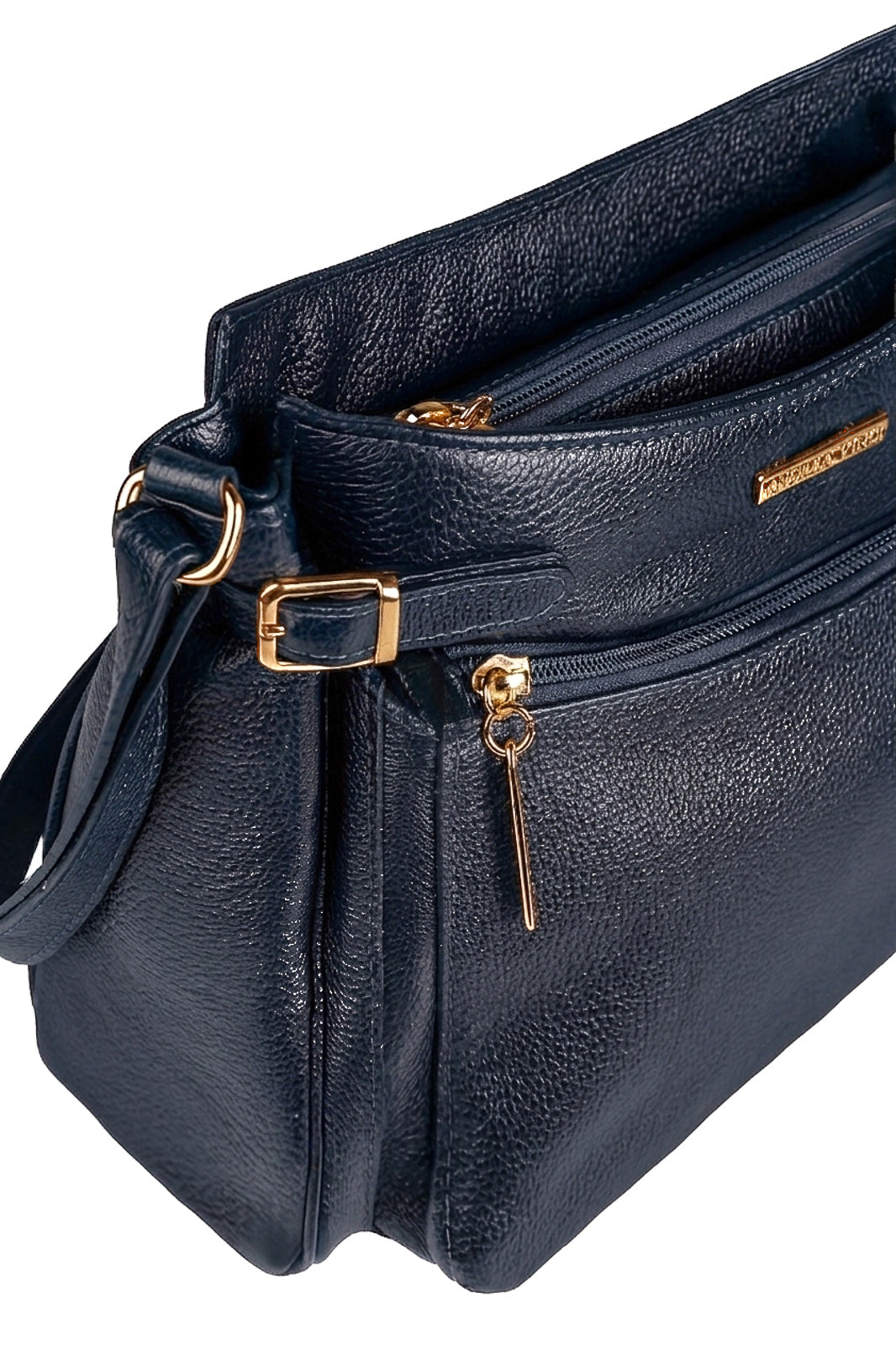 Bolsa tiracolo de couro liso Lorena