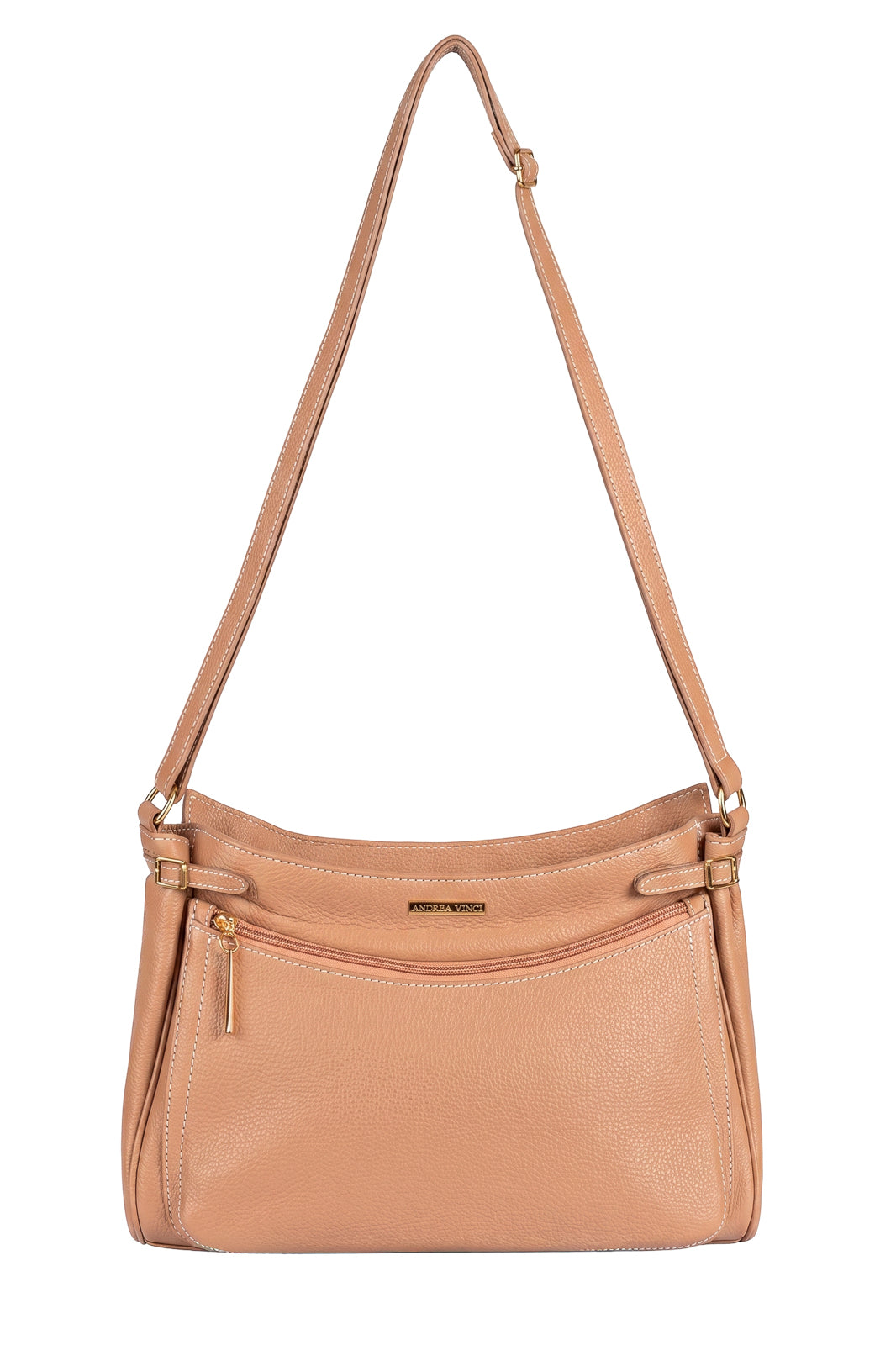Bolsa tiracolo de couro liso Lorena