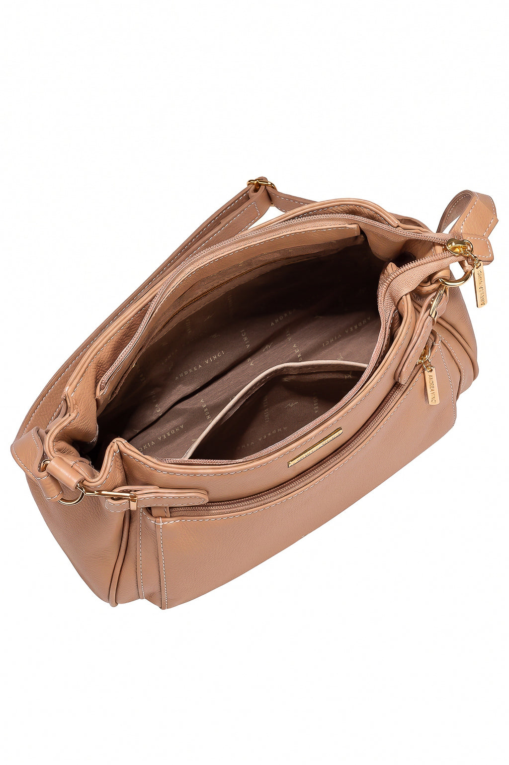 Bolsa tiracolo de couro liso Lorena