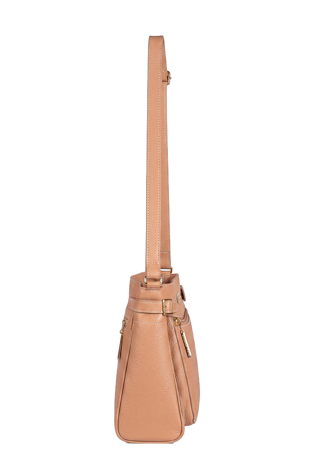 Bolsa tiracolo de couro liso Lorena