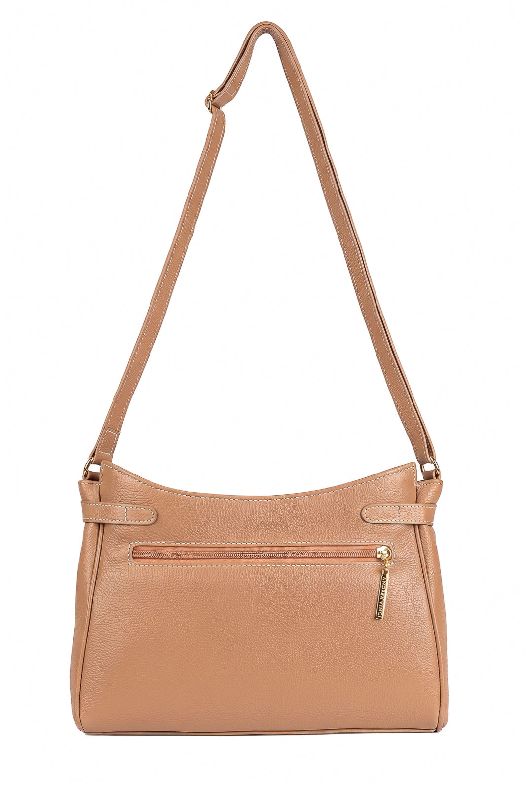 Bolsa tiracolo de couro liso Lorena
