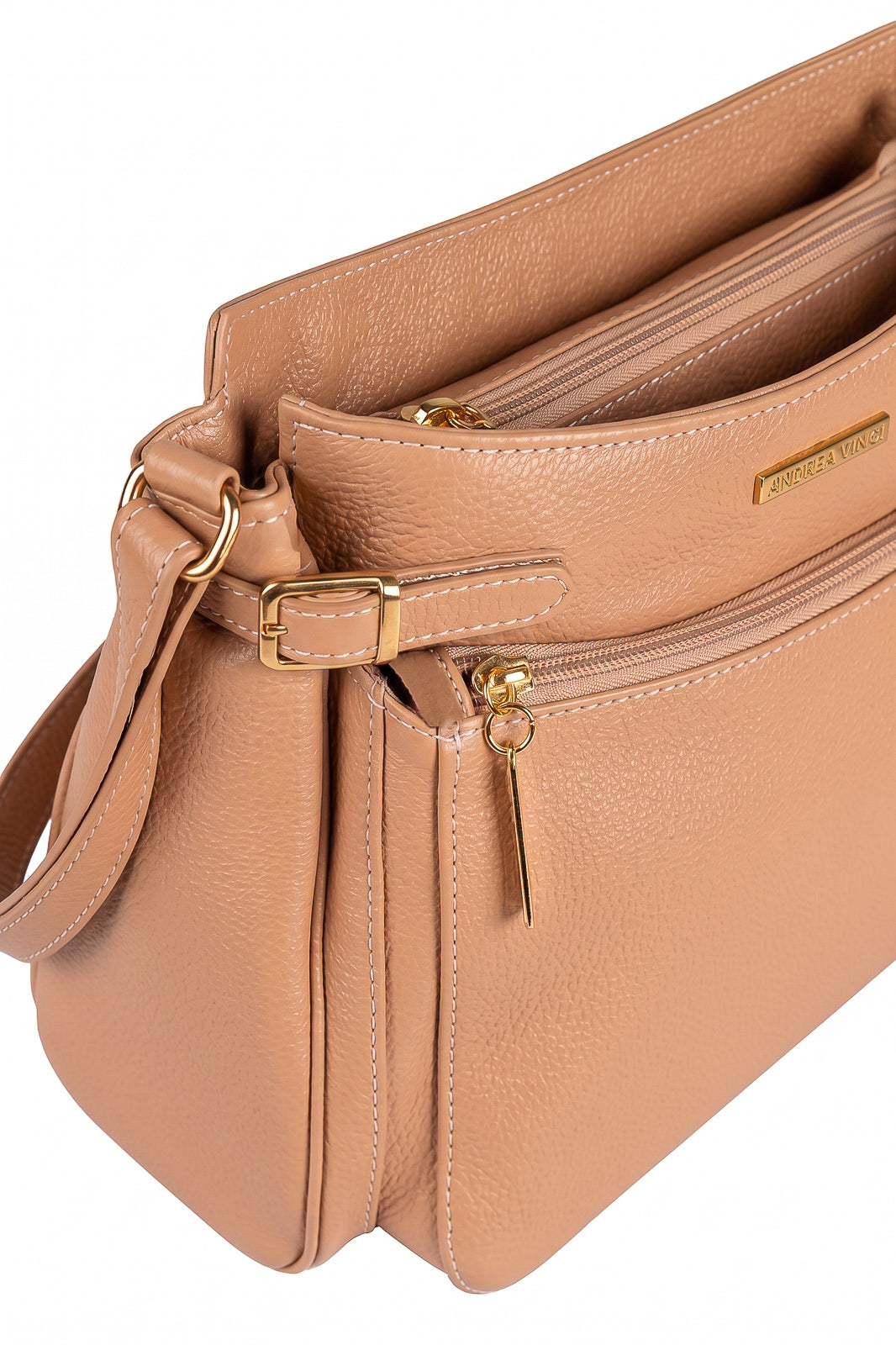 Bolsa tiracolo de couro liso Lorena