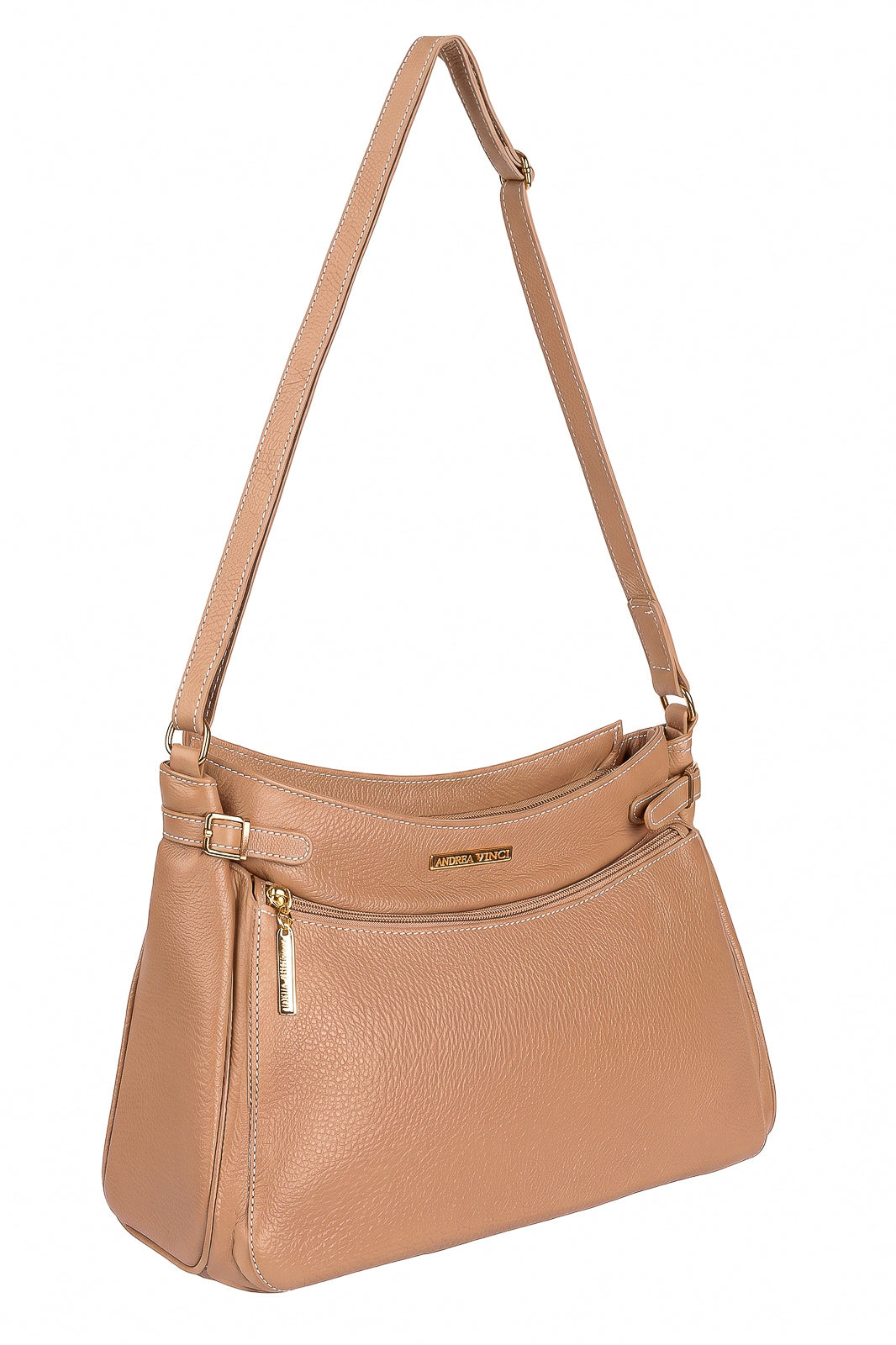 Bolsa tiracolo de couro liso Lorena
