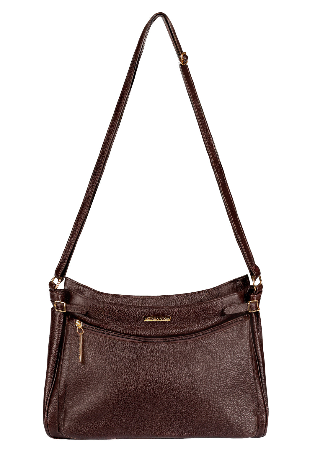 Bolsa tiracolo de couro liso Lorena