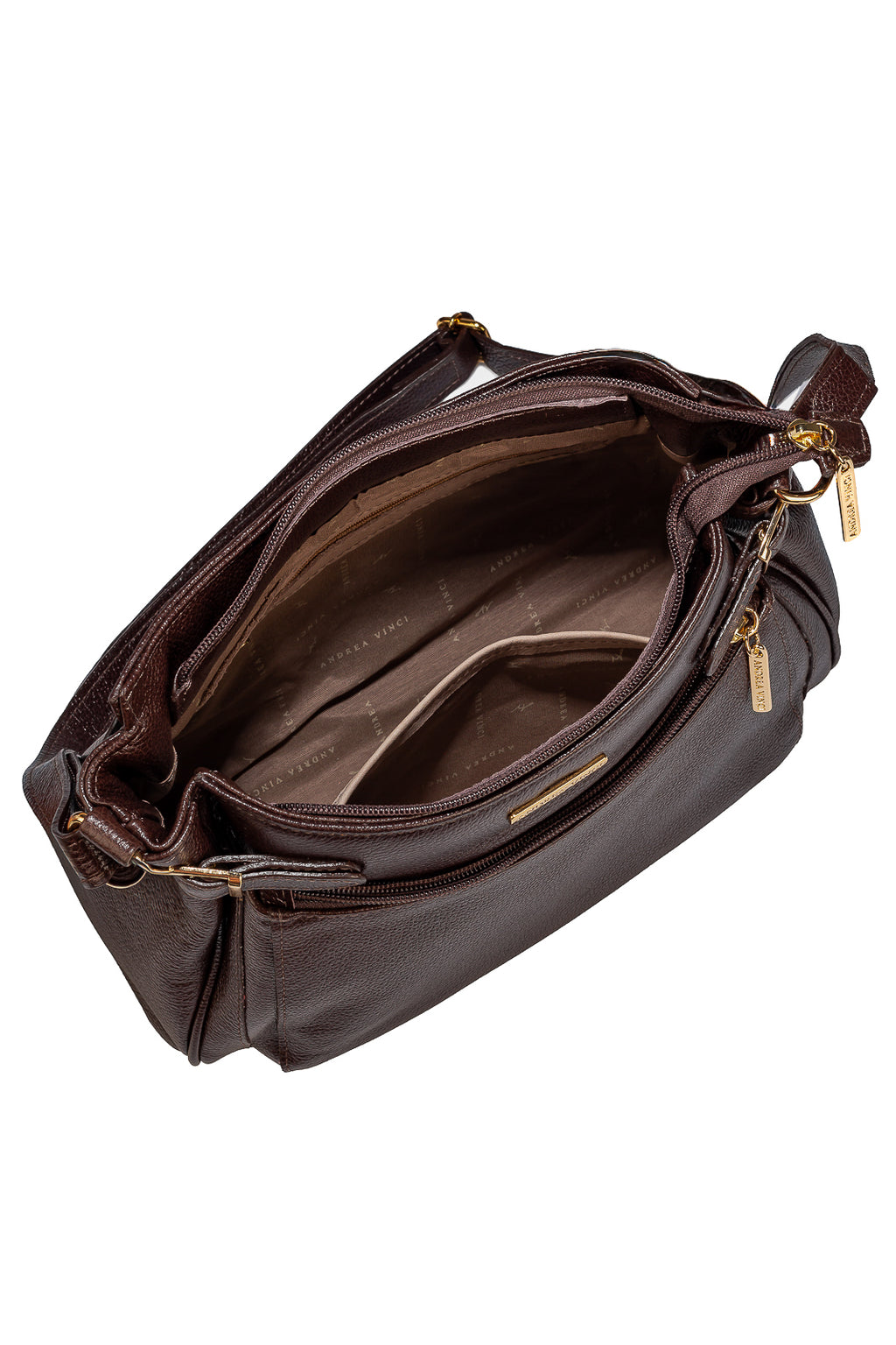Bolsa tiracolo de couro liso Lorena