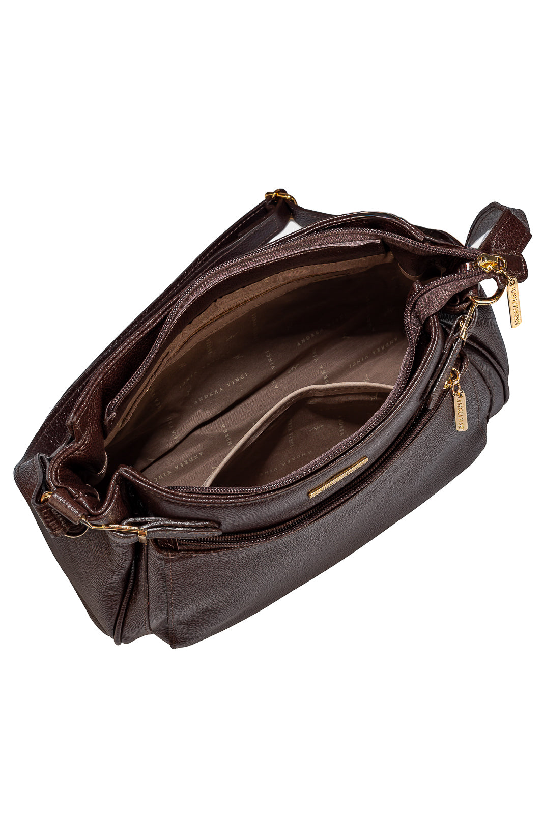 Bolsa tiracolo de couro liso Lorena