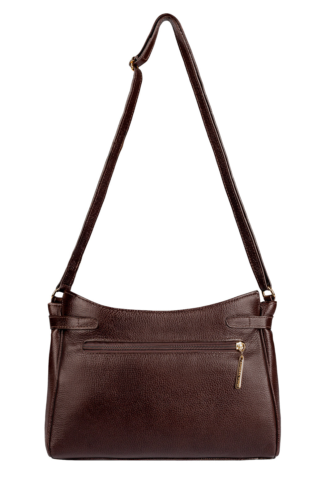 Bolsa tiracolo de couro liso Lorena