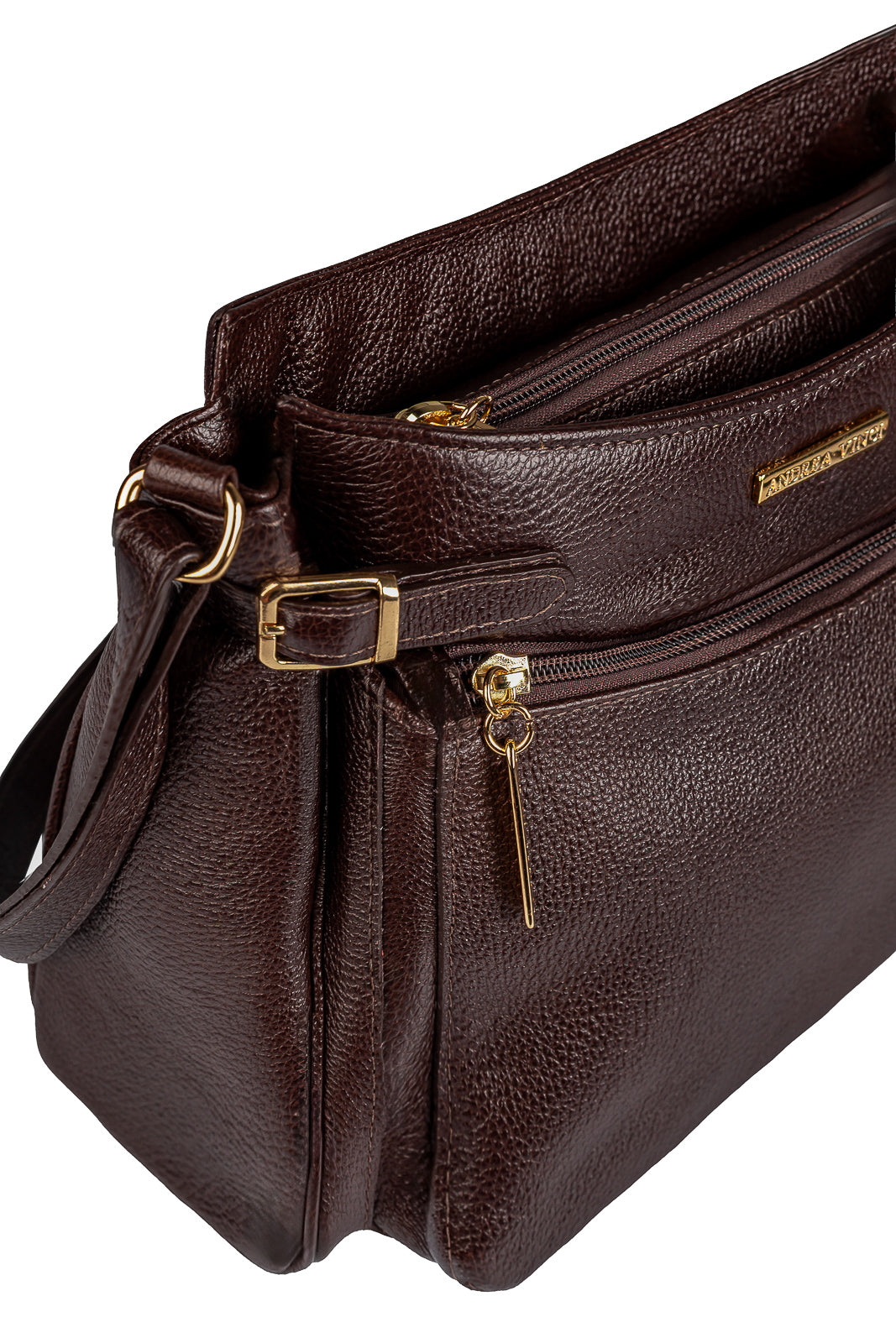Bolsa tiracolo de couro liso Lorena
