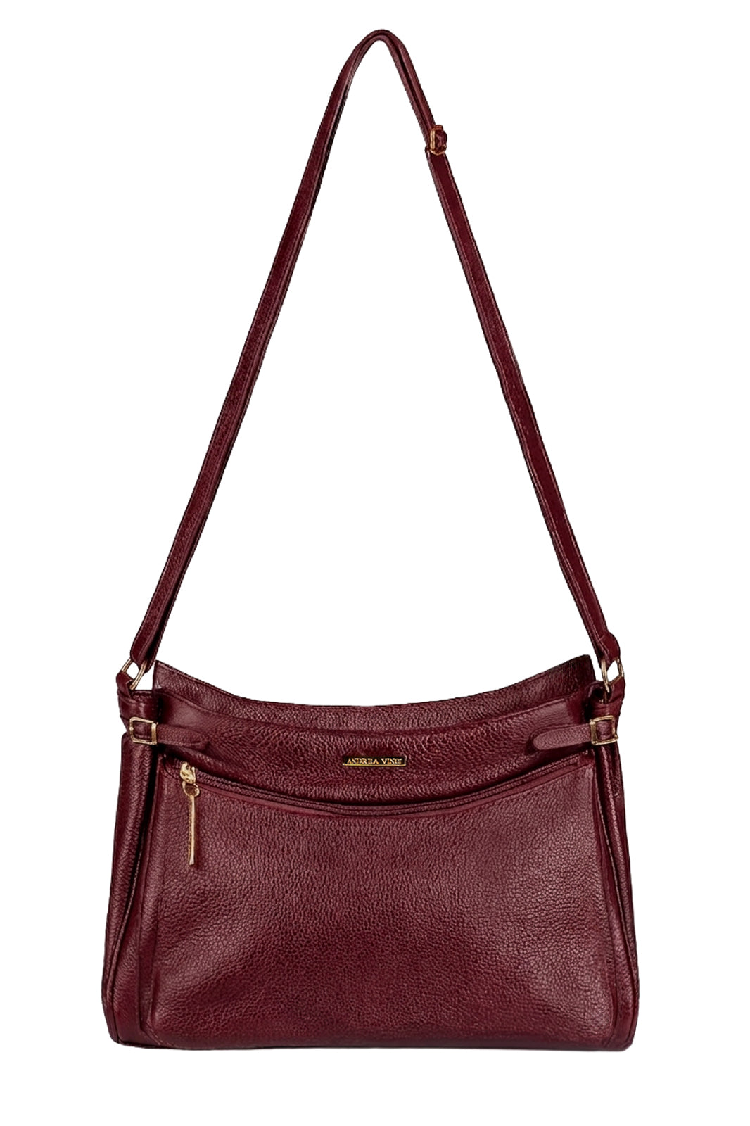 Bolsa tiracolo de couro liso Lorena
