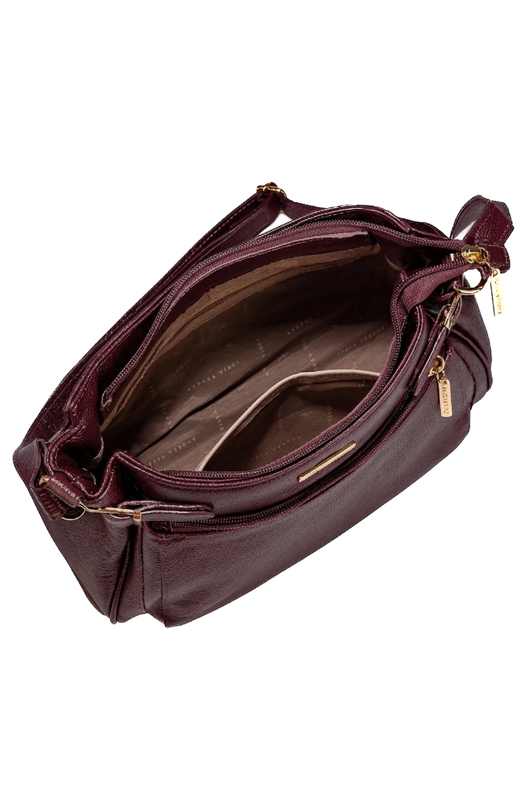 Bolsa tiracolo de couro liso Lorena