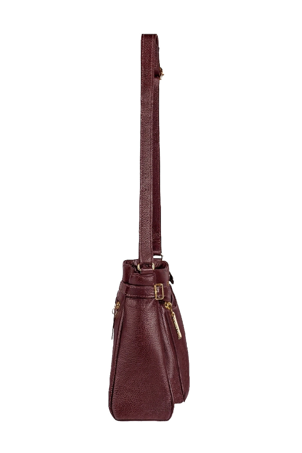 Bolsa tiracolo de couro liso Lorena