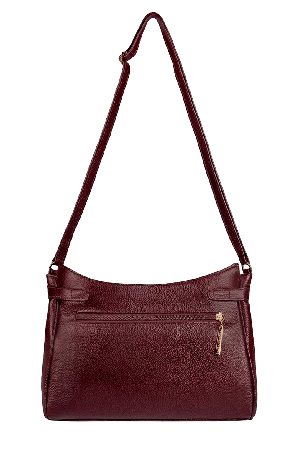 Bolsa tiracolo de couro liso Lorena