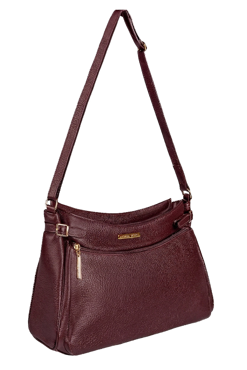 Bolsa tiracolo de couro liso Lorena