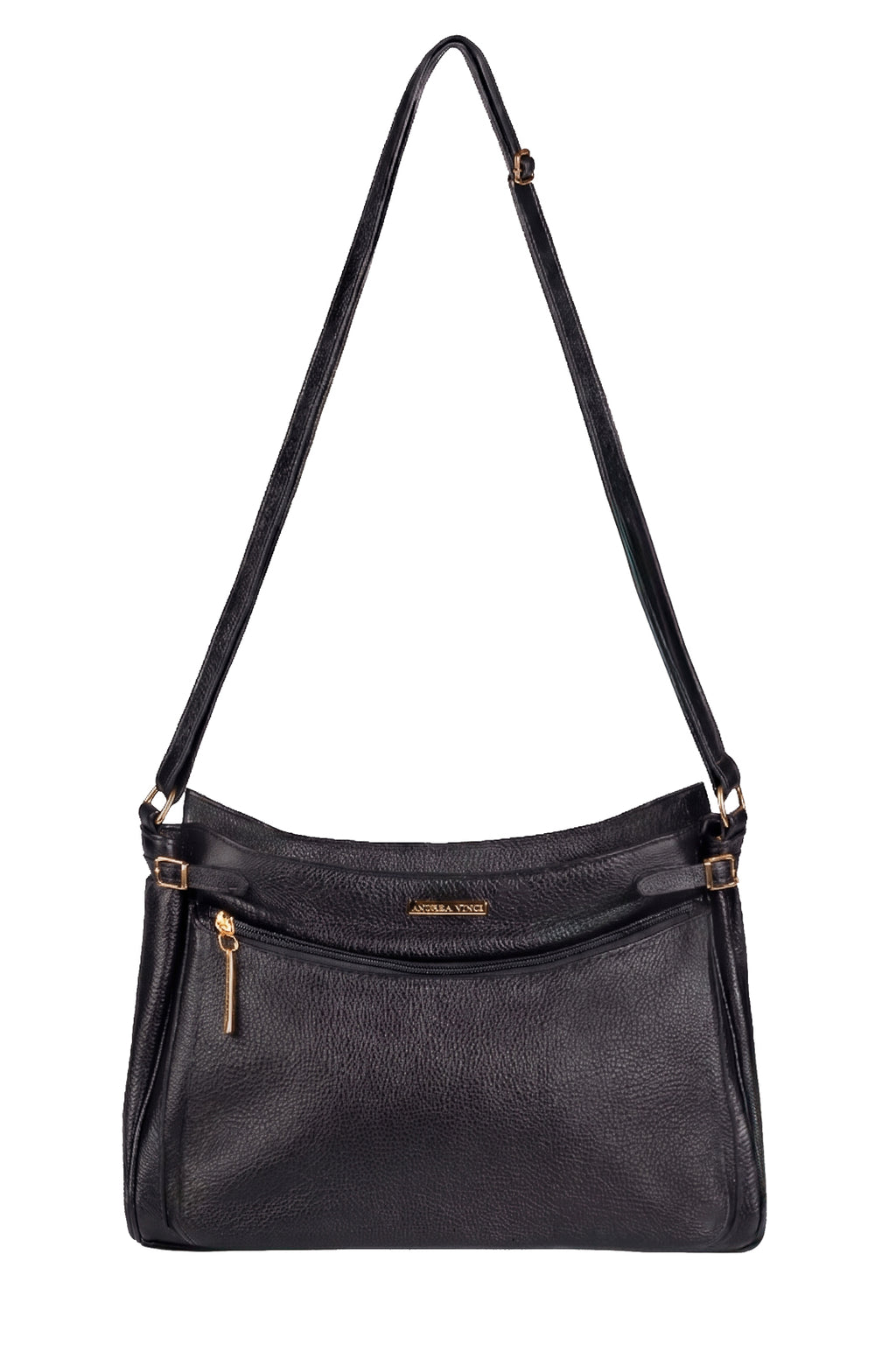 Bolsa tiracolo de couro liso Lorena