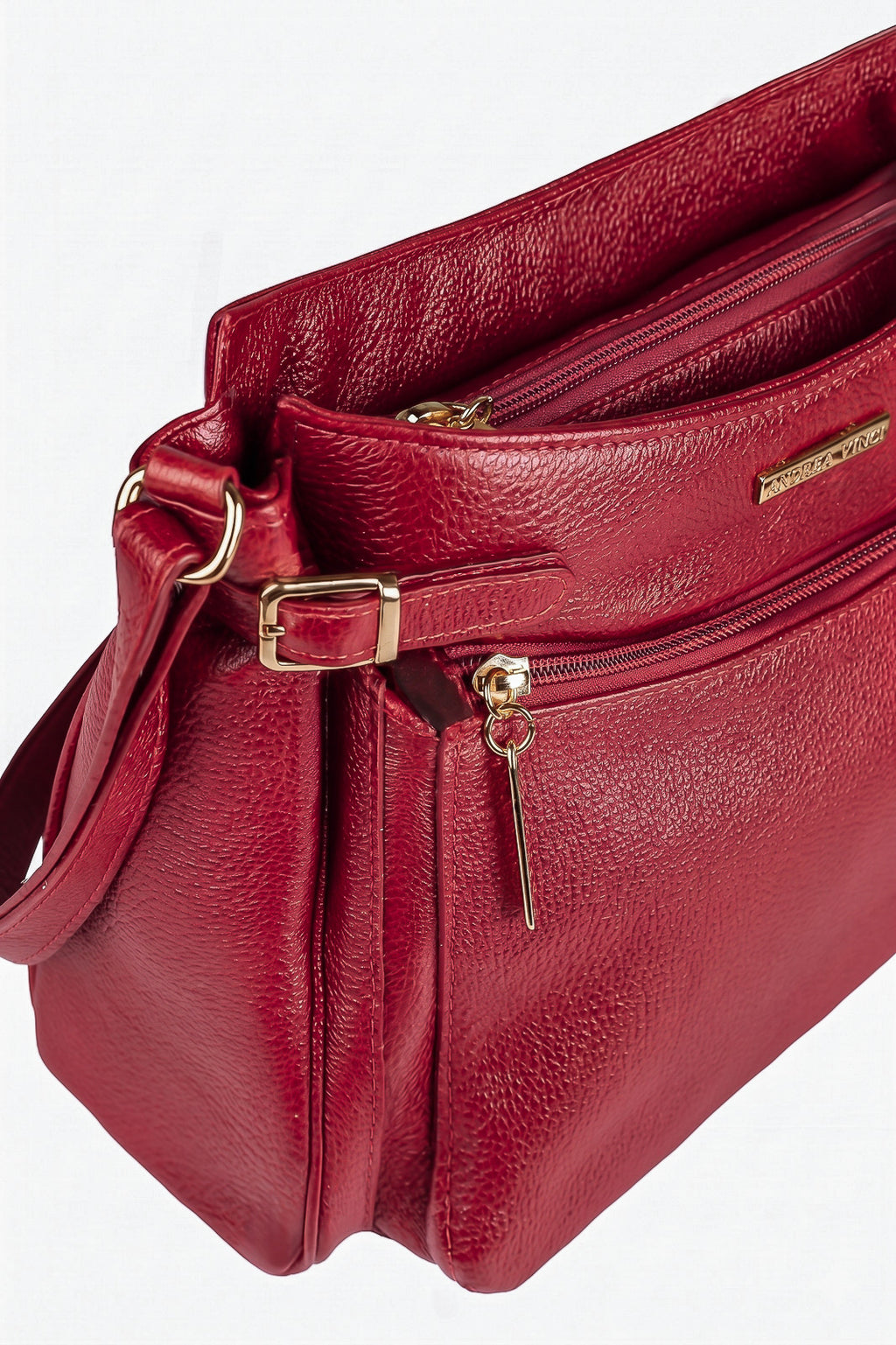 Bolsa tiracolo de couro liso Lorena