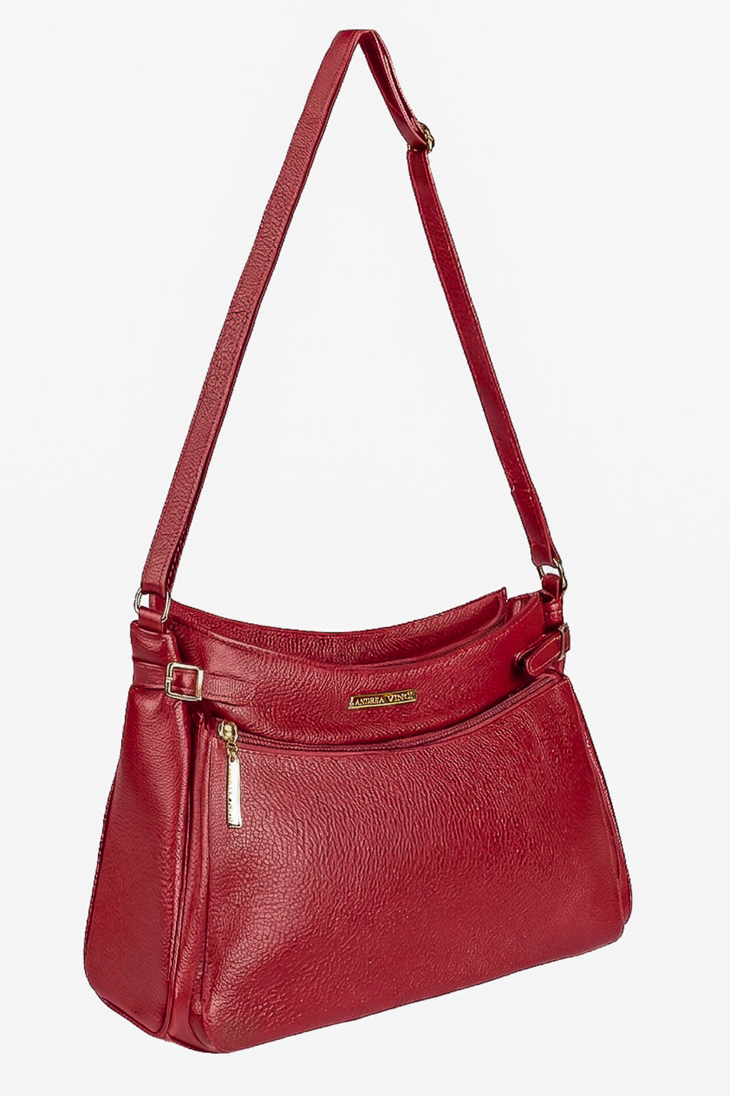 Bolsa tiracolo de couro liso Lorena