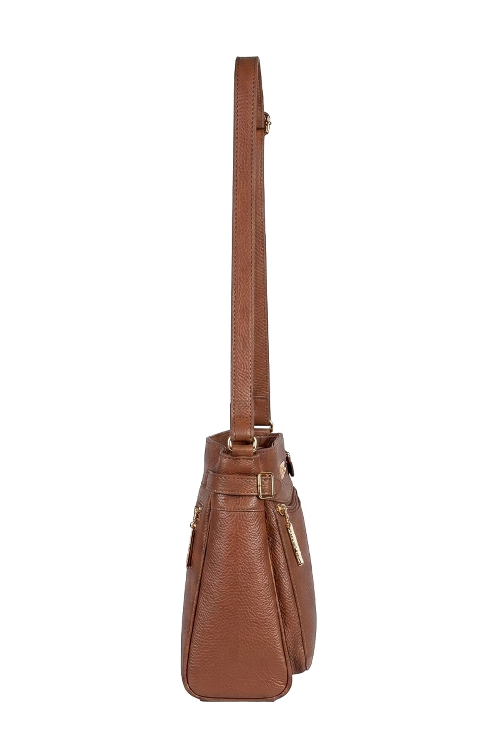 Bolsa tiracolo de couro liso Lorena