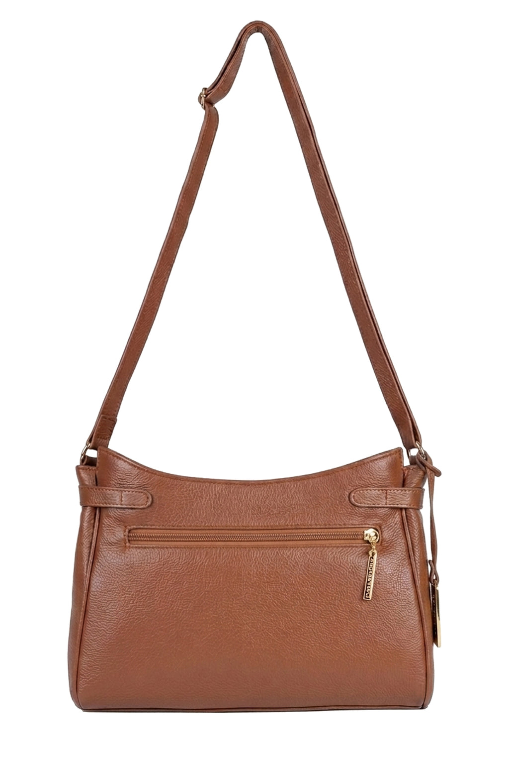 Bolsa tiracolo de couro liso Lorena