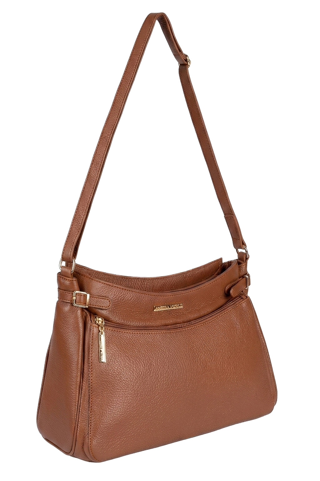 Bolsa tiracolo de couro liso Lorena