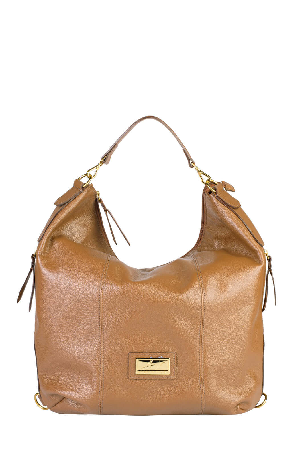 Bolsa mochila saco em couro liso Charlote - Enluaze