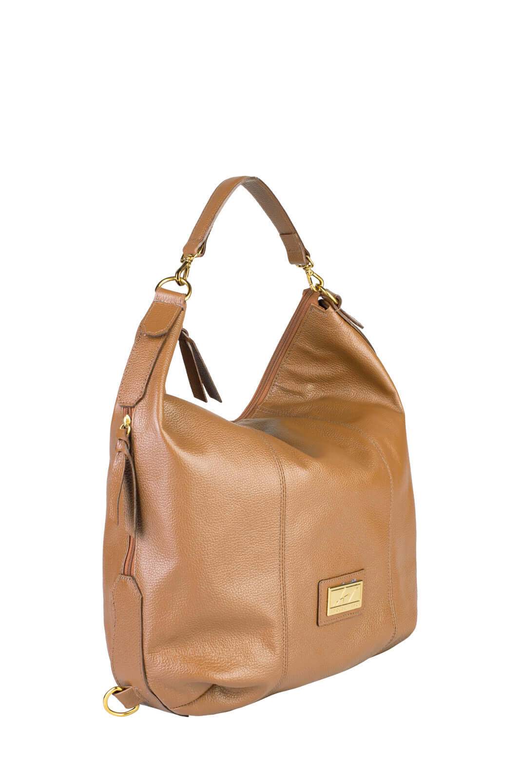 Bolsa mochila saco em couro liso Charlote - Enluaze