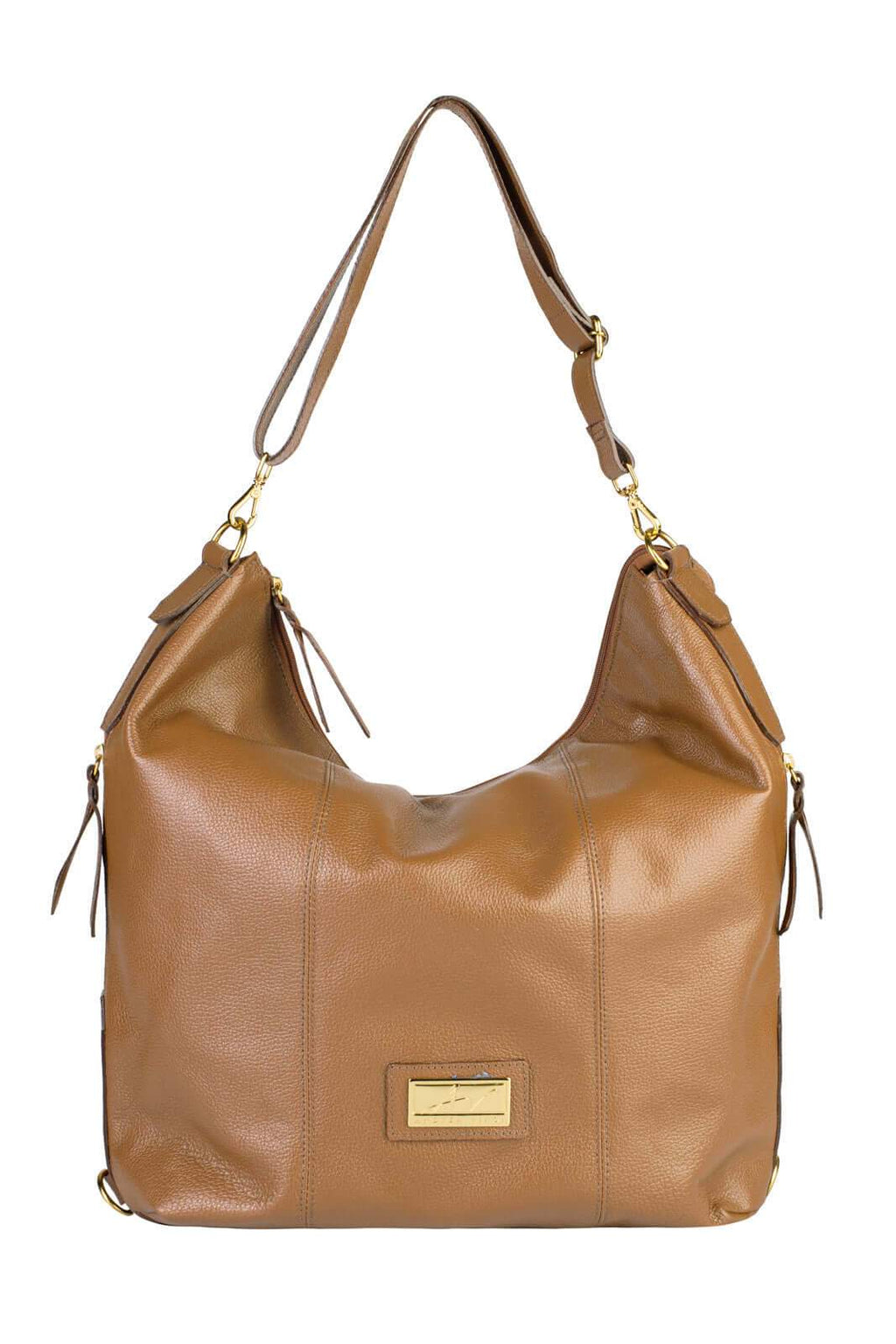 Bolsa mochila saco em couro liso Charlote - Enluaze