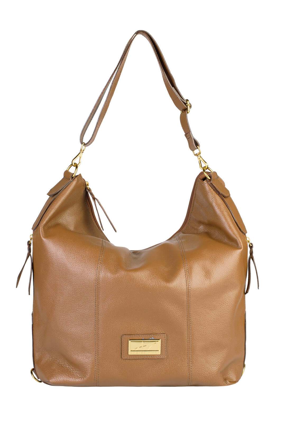 Bolsa mochila saco em couro liso Charlote - Enluaze