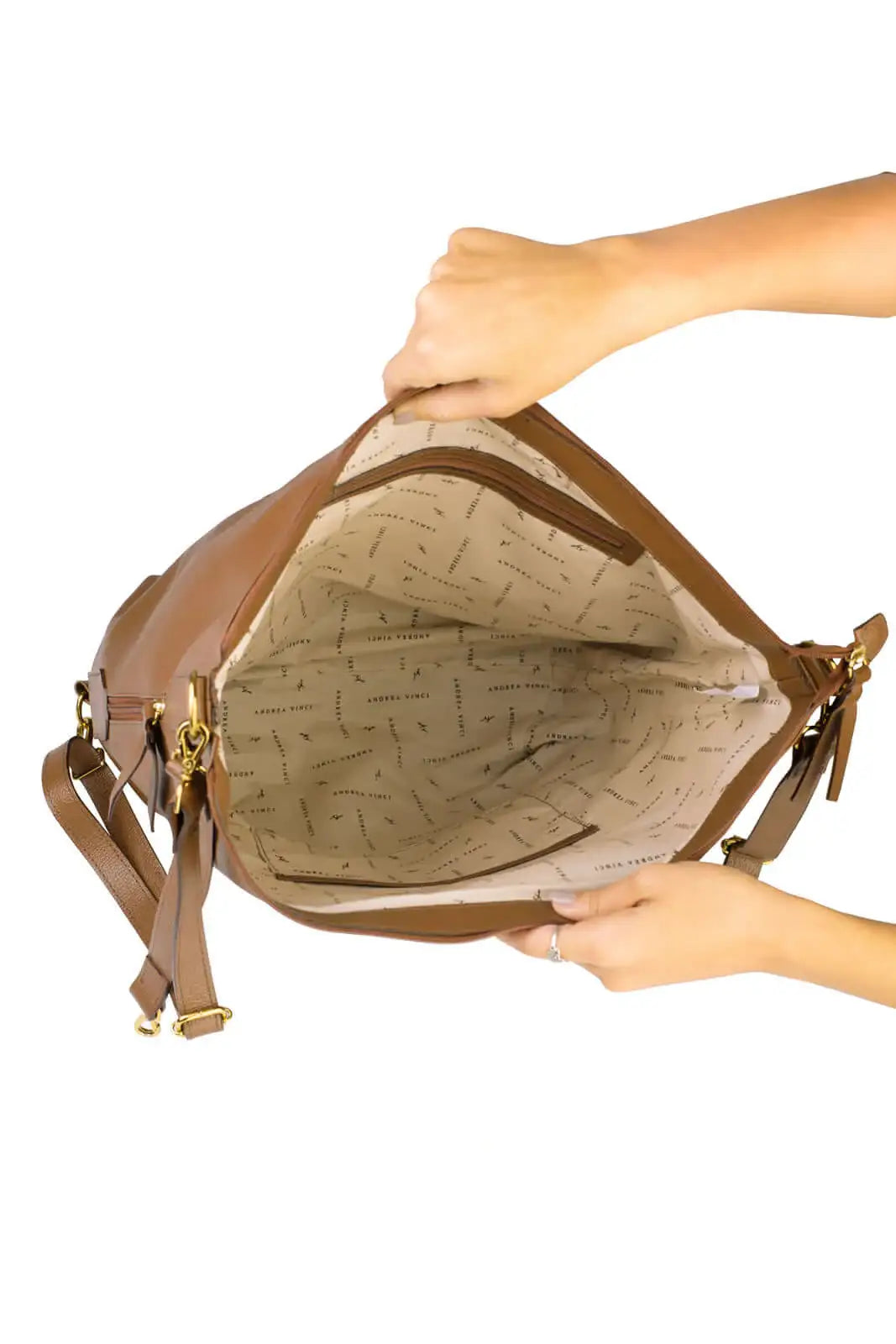 Bolsa mochila saco em couro liso Charlote - Enluaze