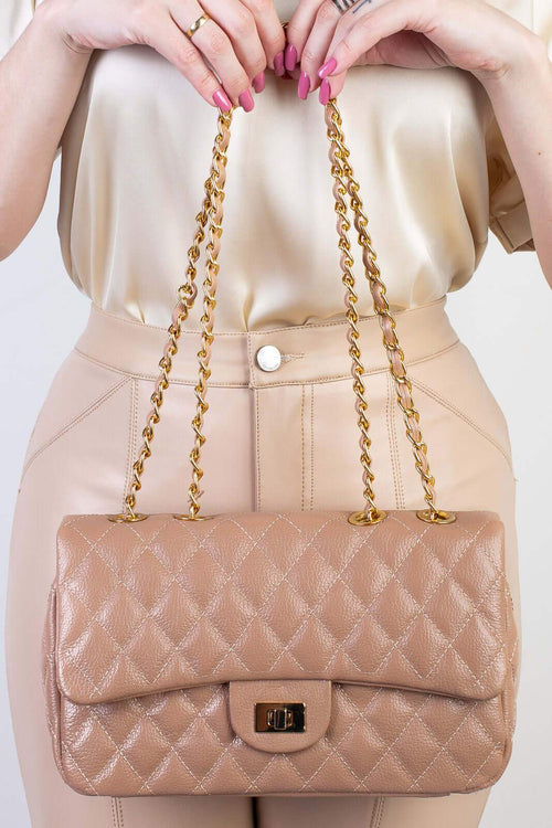 Bolsa de couro matelassê quilted Penélope - Enluaze
