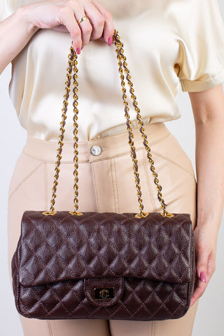 Bolsa de couro matelassê quilted Penélope